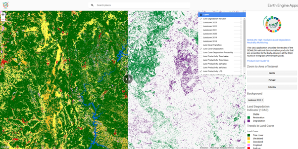 SEN4LDN Google Earth Engine application national demo products